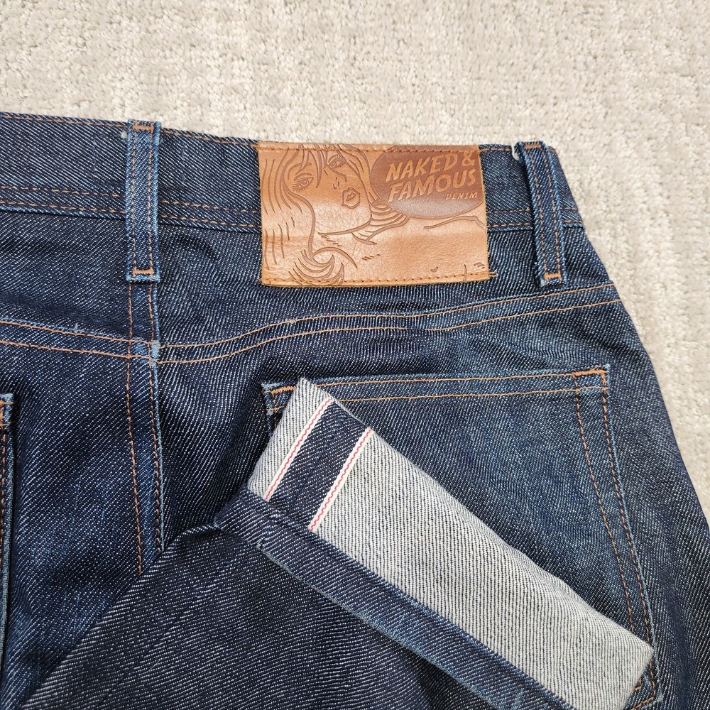 Naked & Famous Stretch Selvedge Jeans Men 31x30 Japanese Denim Weird Guy Slim